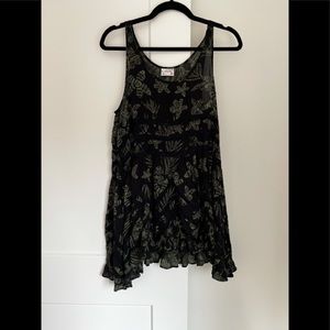 Free People Trapeze Slip Black and Green Small